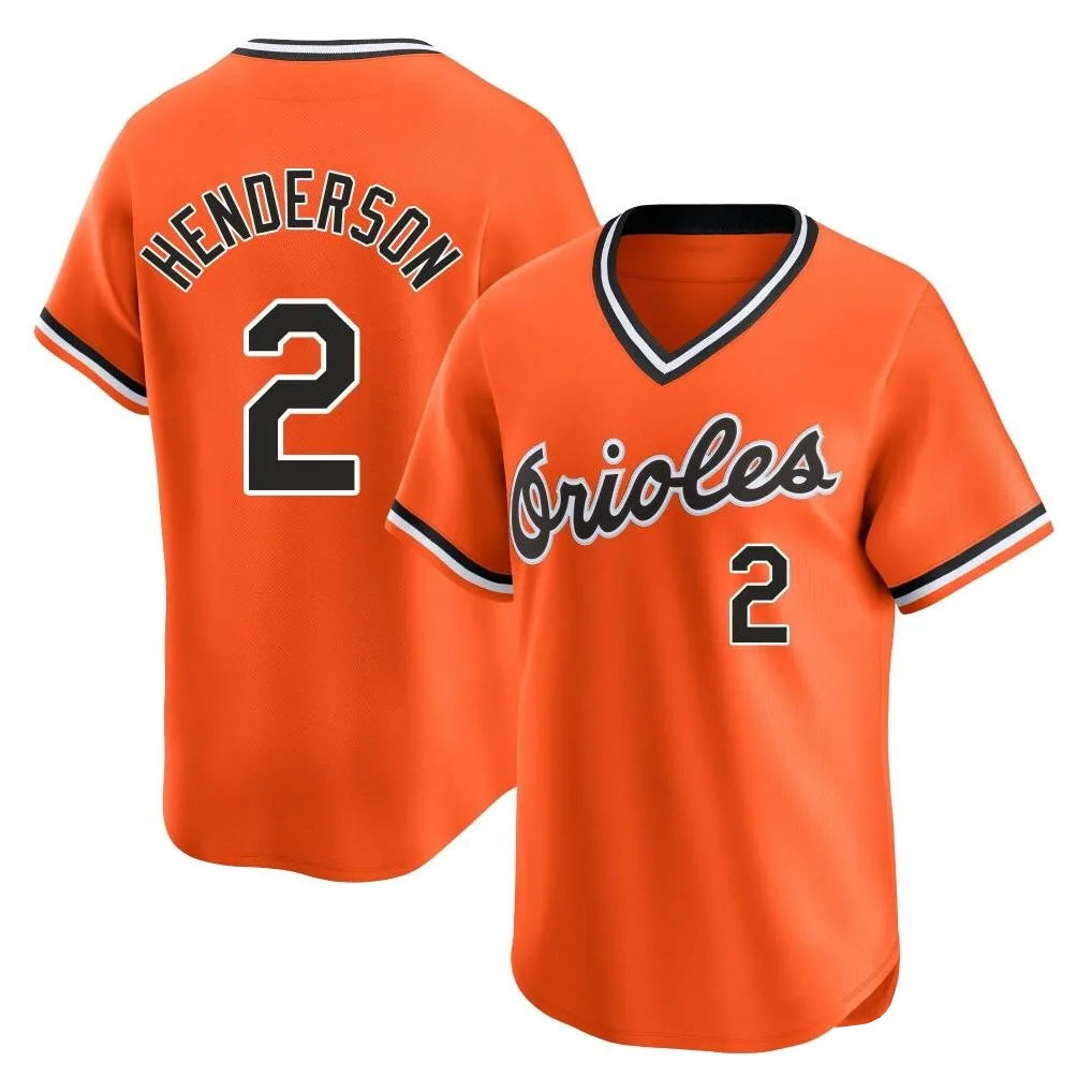 Baltimore Orioles #2 Gunnar Henderson Player Orange MIKSHPS T-shirt Limited Home Game Stitched Jerseys