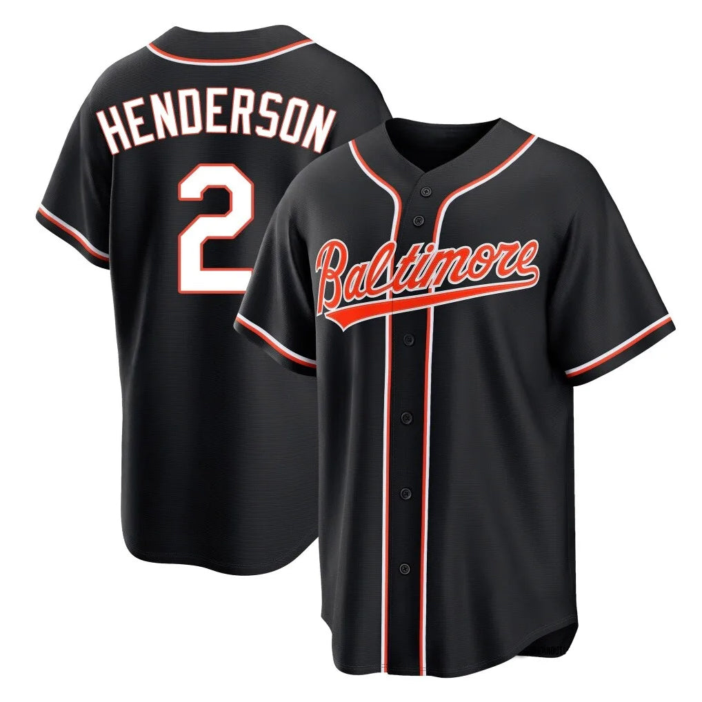 Baltimore Orioles #2 Gunnar Henderson Player Black MIKSHPS Out Home Game Stitched Jerseys