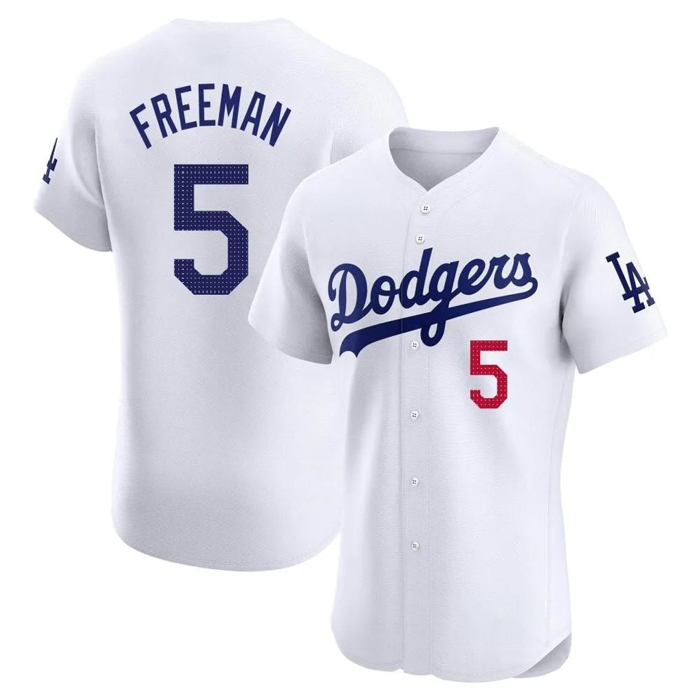 Los Angeles Dodgers #5 Freddie Freeman Player White MIKSHPS Limited Elite Home Stitched Jerseys
