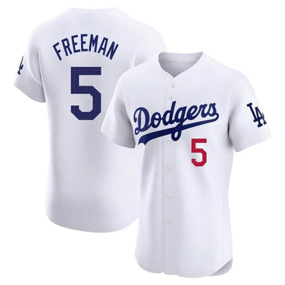 Los Angeles Dodgers #5 Freddie Freeman Player White MIKSHPS Limited Elite Home Stitched Jerseys