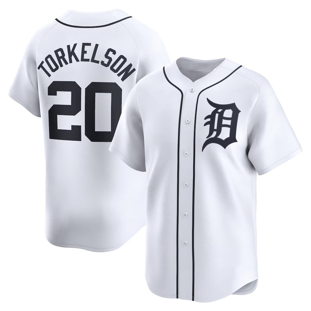 Detroit Tigers #20 Spencer Torkelson White MIKSHPS Home Limited Player Jersey
