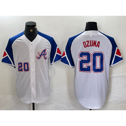 Atlanta Braves #20 Marcell Ozuna Number White MIKSHPS 2023 City Connect Flex Base Stitched Jersey
