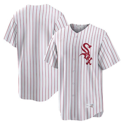Chicago White Sox Blank Player Red MIKSHPS Stripe White Home Game Stitched Jerseys