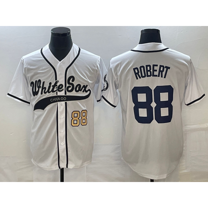 Chicago White Sox #88 Luis Robert Number White MIKSHPS Cool Base Stitched Jersey