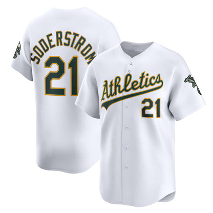 Oakland Athletics #21 Tyler Soderstrom White MIKSHPS Home Limited Player Jersey