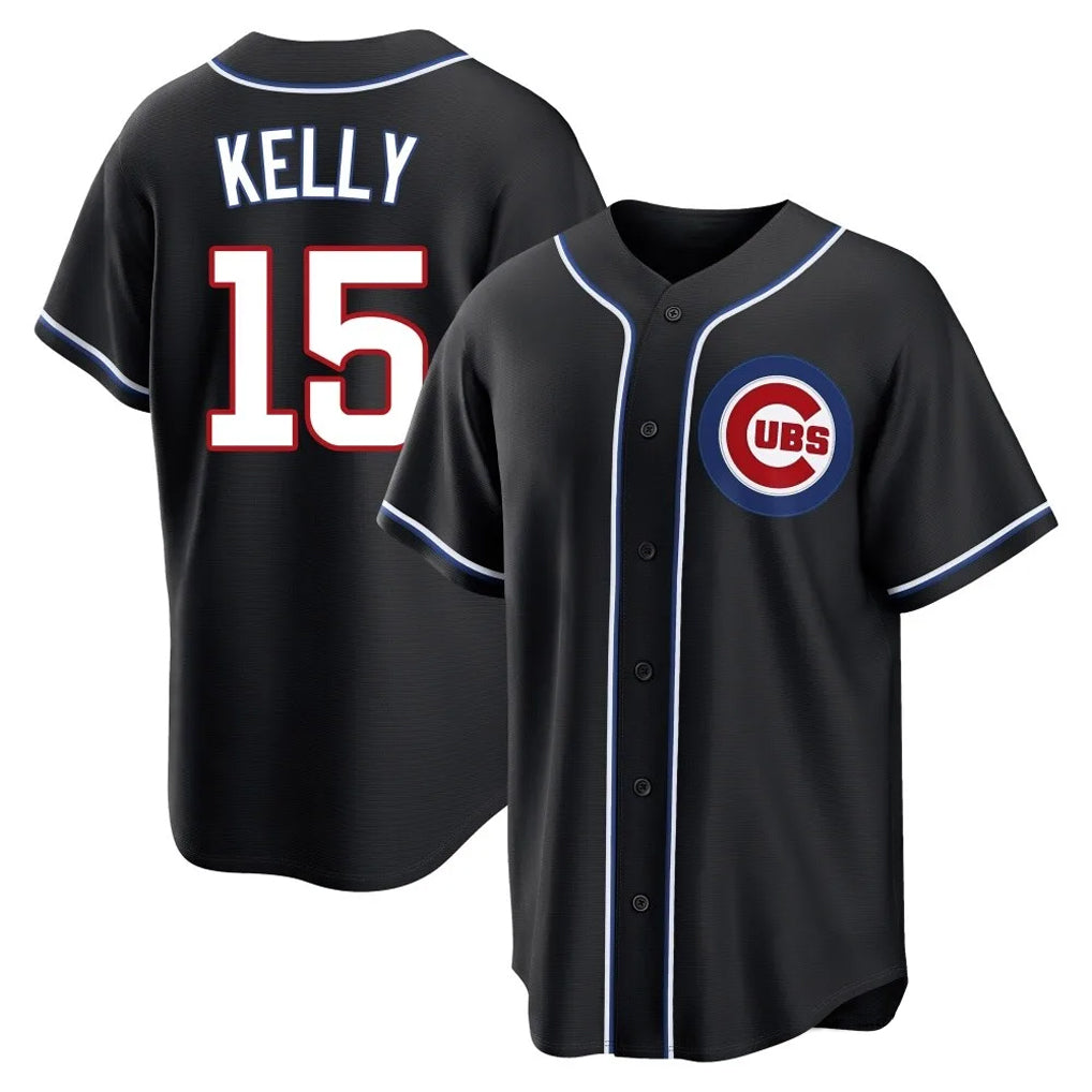 Chicago Cubs #15 Carson Kelly Player Black MIKSHPS Fashion Out Game Stitched Jerseys