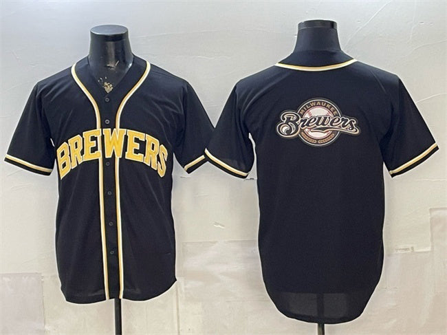 Milwaukee Brewers Team Big Logo 2026 Fashion Replica Black MIKSHPS Out Stitched Jersey