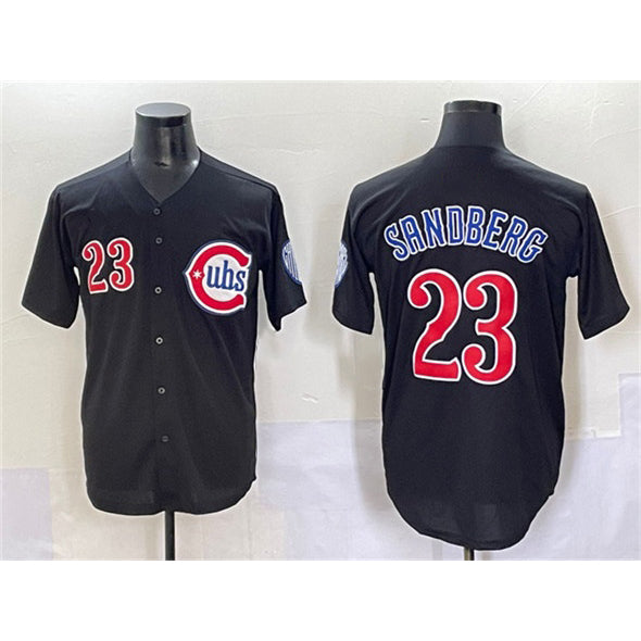 Chicago Cubs #23 Ryne Sandberg Black MIKSHPS Limited Stitched Jersey