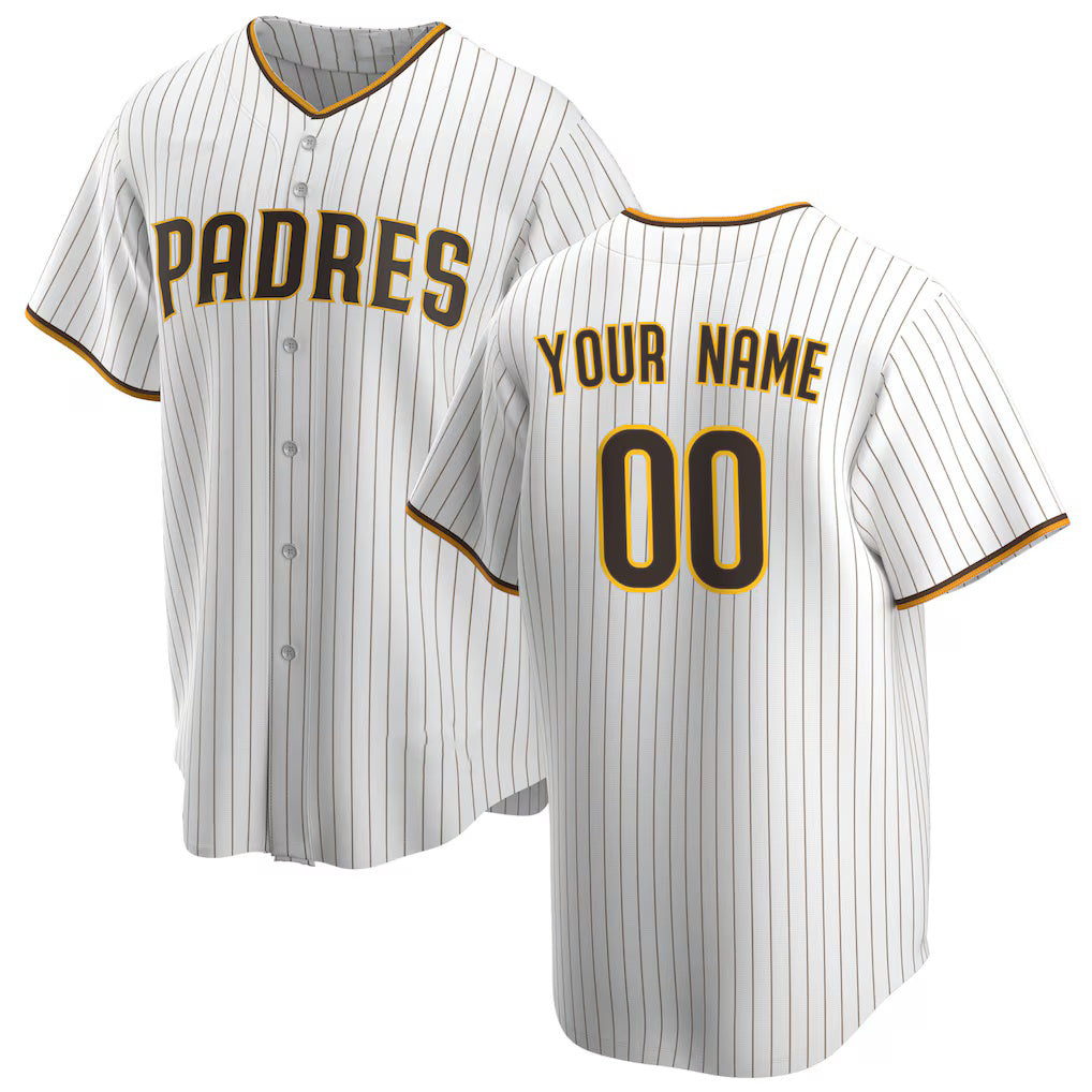Custom San Diego Padres White MIKSHPS Home Replica Jersey