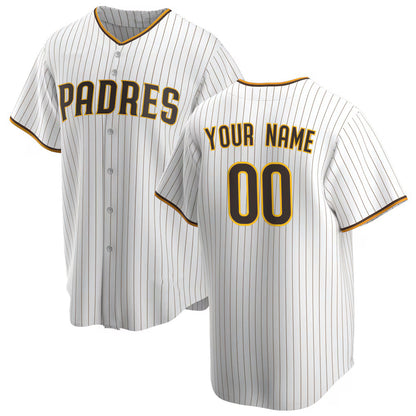 Custom San Diego Padres White MIKSHPS Home Replica Jersey