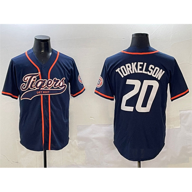 Detroit Tigers #20 Spencer Torkelson Navy MIKSHPS With Patch Cool Base Stitched Jersey