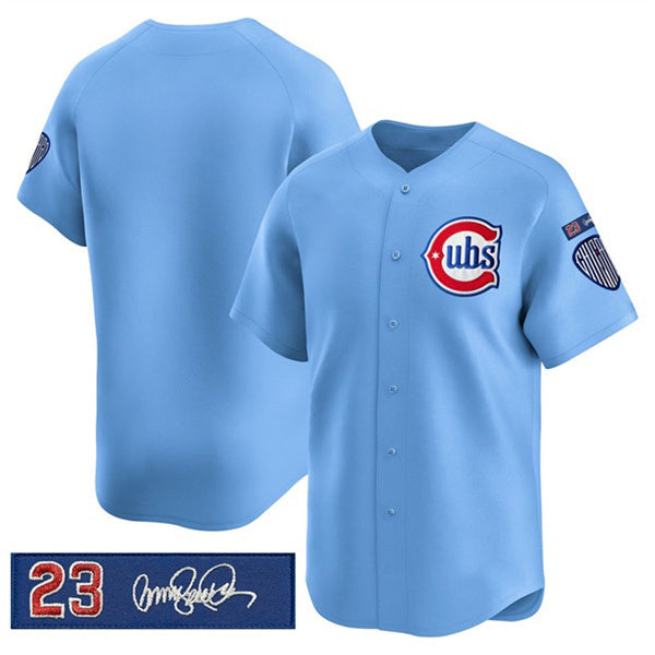 Chicago Cubs Blank Blue MIKSHPS 'Ryne Sandberg Tribute' Vapor Limited V3 Stitched Jersey