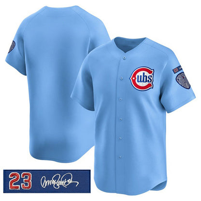 Chicago Cubs Blank Blue MIKSHPS 'Ryne Sandberg Tribute' Vapor Limited V3 Stitched Jersey