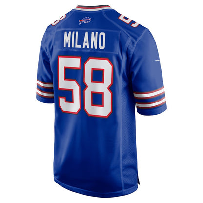 B.Bills #58 Matt Milano Royal MIKSHPS Game Player Jersey