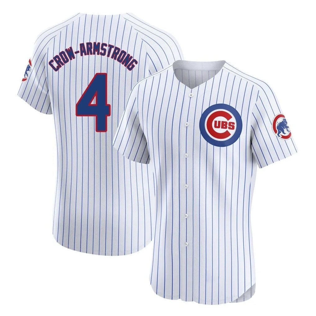 Chicago Cubs #4 Pete Crow-Armstrong Player White MIKSHPS Limited Elite Home Game Stitched Jerseys