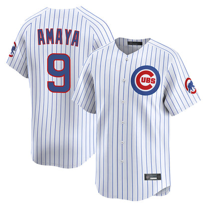 Chicago Cubs #9 Miguel Amaya Player White MIKSHPS Limited Home Game Stitched Jerseys