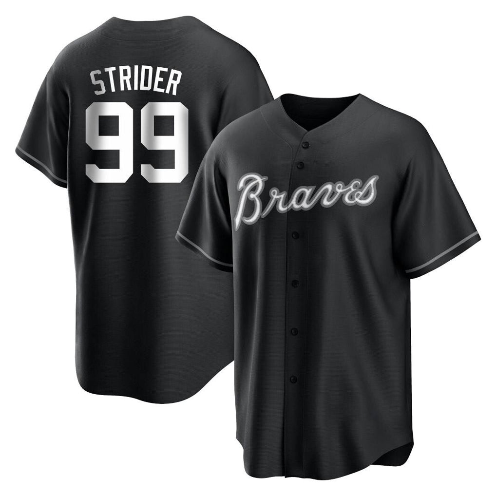 Atlanta Braves #99 Spencer Strider Player Black MIKSHPS Home Game Stitched Jerseys