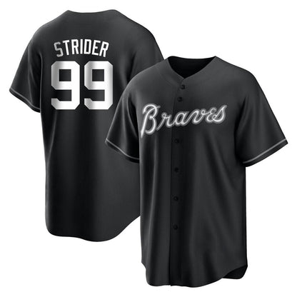Atlanta Braves #99 Spencer Strider Player Black MIKSHPS Home Game Stitched Jerseys