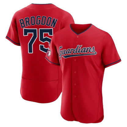 Cleveland Guardians #75 Connor Brogdon Player Red MIKSHPS Limited Elite Home Stitched Jerseys