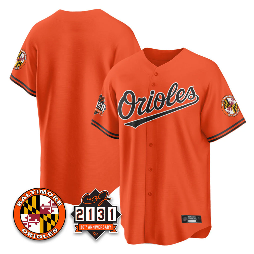 Baltimore Orioles Orange MIKSHPS 30th Anniversary of 2131 Home Game Blank Player Stitched Jerseys