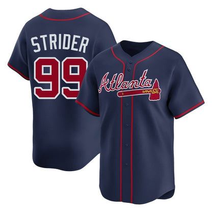 Atlanta Braves #99 Spencer Strider Player Navy MIKSHPS Limited Home Game Stitched Jerseys