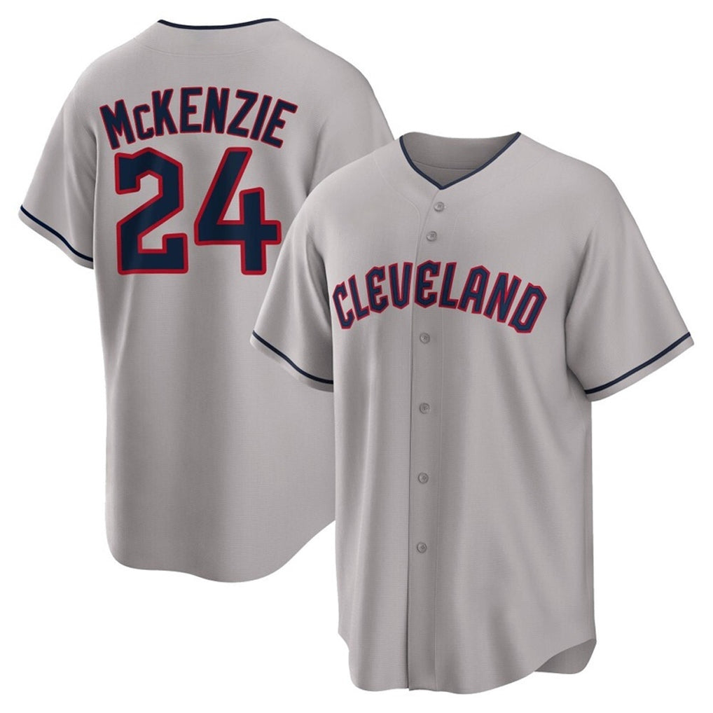 Cleveland Guardians #24 Triston McKenzie Player Gray MIKSHPS Game Home Stitched Jerseys