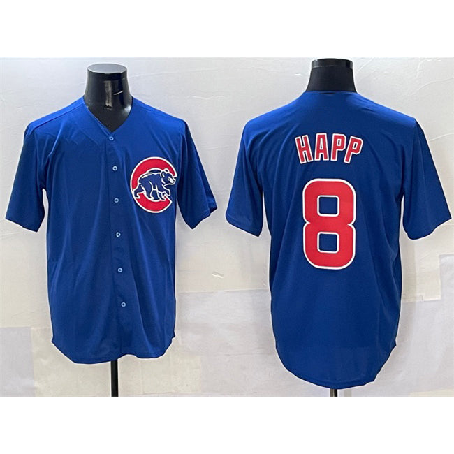 Chicago Cubs #8 Ian Happ Royal MIKSHPS Cool Base Stitched Jersey