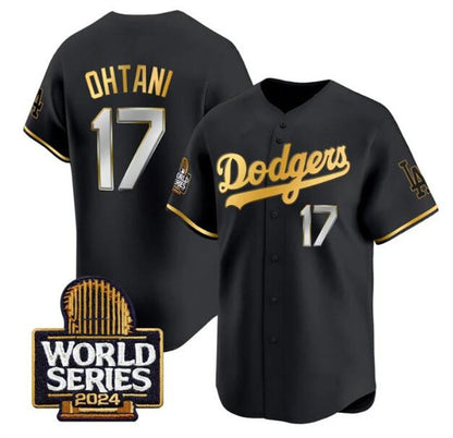 Los Angeles Dodgers #17 Shohei Ohtani Black Gold MIKSHPS 2024 World Series Limited Stitched Jersey