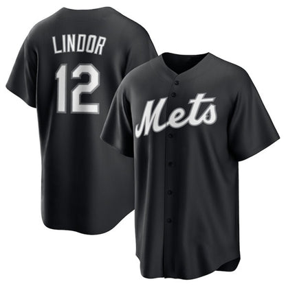 New York Mets #12 Francisco Lindor Black MIKSHPS Lights Out Limited Stitched Jersey
