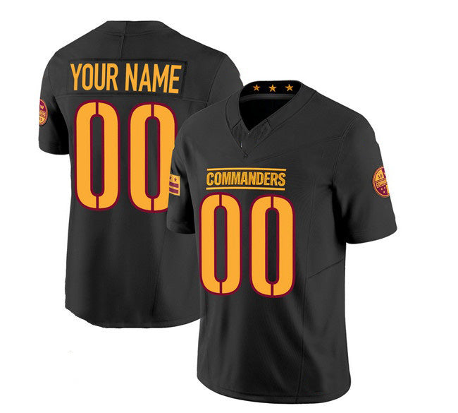 Custom W.Commanders Active Player Black MIKSHPS 2023 F.U.S.E. Vapor Limited Stitched Jersey