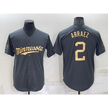 Minnesota Twins #2 Luis Arraez Charcoal MIKSHPS 2022 All-Star Cool Base Stitched Jersey
