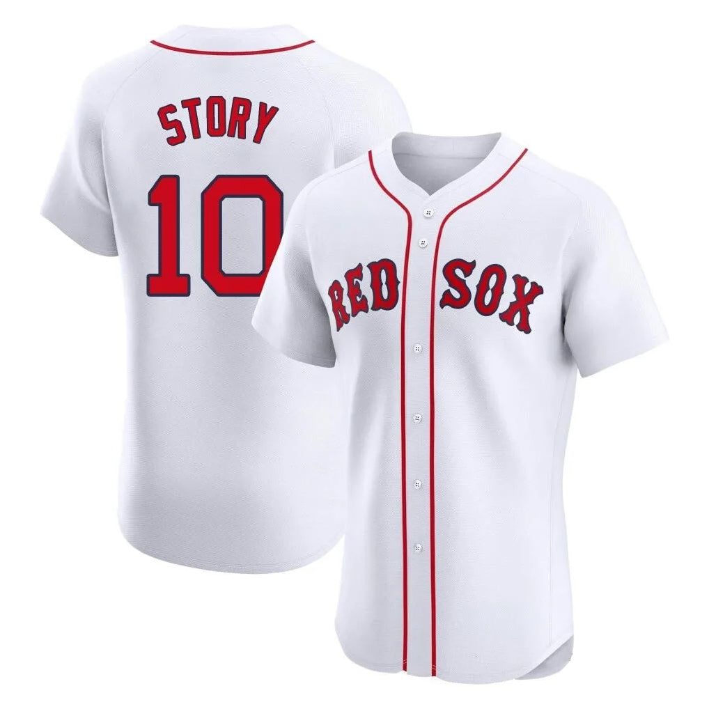 Boston Red Sox #10 Trevor Story Player White MIKSHPS Limited Elite Home Game Stitched Jerseys1