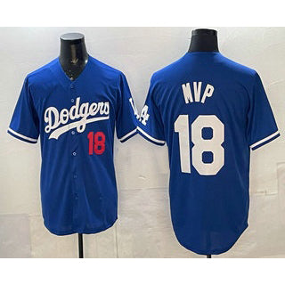 Los Angeles Dodgers #18 Yoshinobu Yamamoto MVP Blue MIKSHPS Limited Stitched Jersey