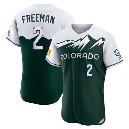Colorado Rockies #2 Tyler Freeman Player Green MIKSHPS City Connect Limited Elite Home Stitched Jerseys