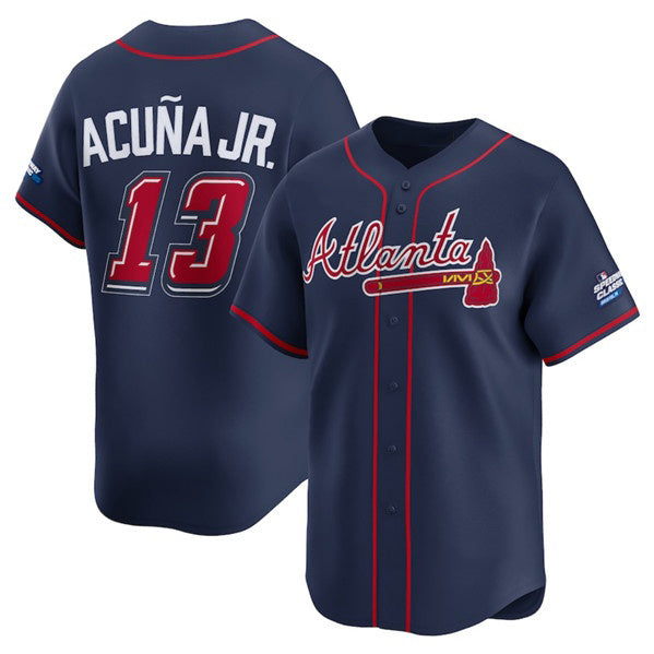 Atlanta Braves #13 Ronald Acuna Jr Navy MIKSHPS 2025 Speedway Classic Alternate Limited Stitched Jersey