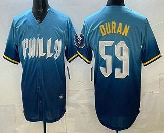 Philadelphia Phillies #59 Jhoan Duran Blue MIKSHPS 2024 City Cool Base Jersey