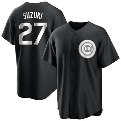 Chicago Cubs #27 Seiya Suzuki Player Black MIKSHPS Game Stitched Jerseys