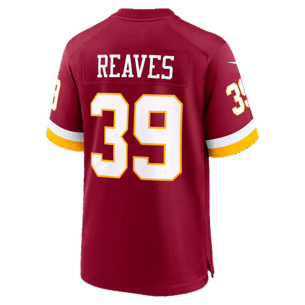 W.Commanders #39 Jeremy Reaves Burgundy MIKSHPS Game Jersey