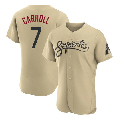 Arizona Diamondbacks #7 Corbin Carroll Player Tan MIKSHPS City Connect Limited Elite Home Game Stitched Jerseys