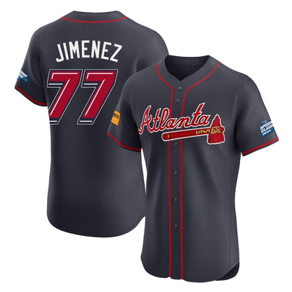 Atlanta Braves #77 Joe Jimenez Player Navy MIKSHPS 2025 Speedway Classic Limited Elite Home Game Stitched Jerseys