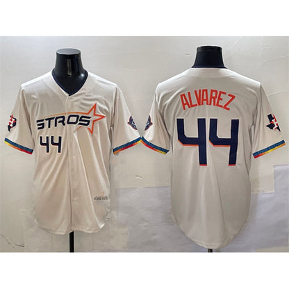 Houston Astros #44 Yordan Alvarez Cream MIKSHPS 2025 City Connect With Texas Patch Limited Stitched Jersey