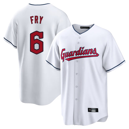 Cleveland Guardians #6 David Fry Player White MIKSHPS Home Game Stitched Jerseys