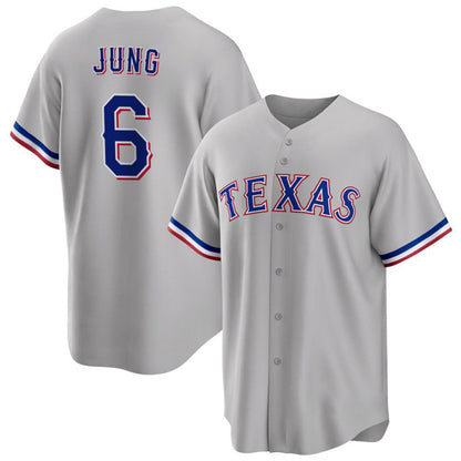Texas Rangers #6 Josh Jung Gray MIKSHPS Cool Base Stitched Jersey