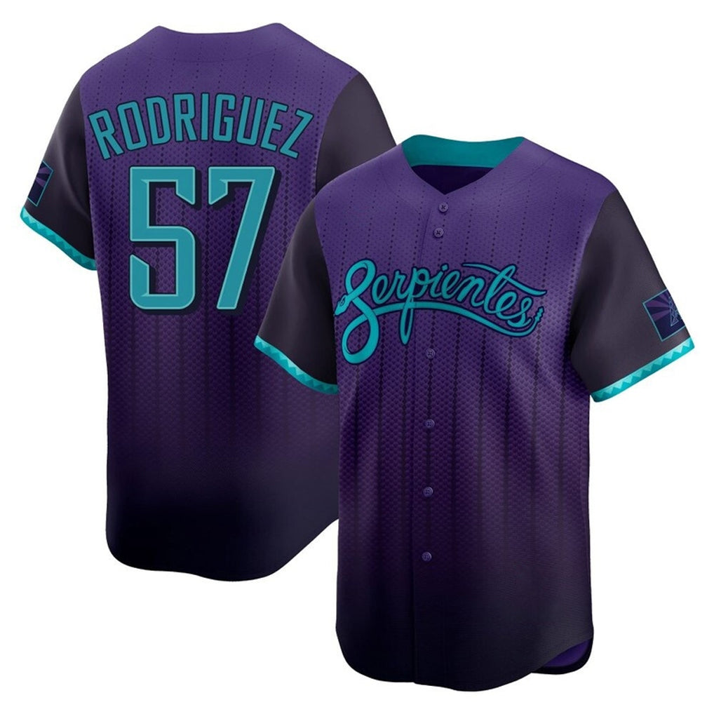 Arizona Diamondbacks #57 Eduardo Rodriguez Player Purple MIKSHPS City Connect Limited Home Game Stitched Jerseys