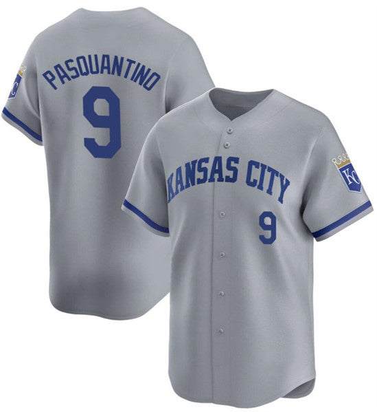 Kansas City Royals #9 Vinnie Pasquantino Gray MIKSHPS 2024 Away Limited Stitched Jersey