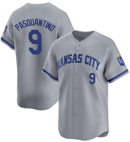 Kansas City Royals #9 Vinnie Pasquantino Gray MIKSHPS 2024 Away Limited Stitched Jersey