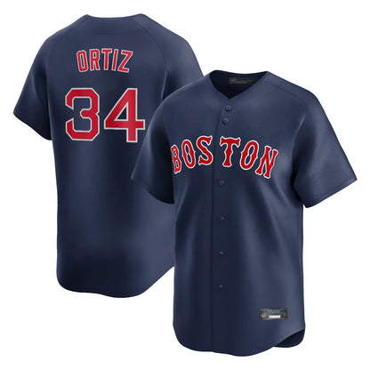 Boston Red Sox #34 David Ortiz Player Navy MIKSHPS Limited Home Game Stitched Jerseys1