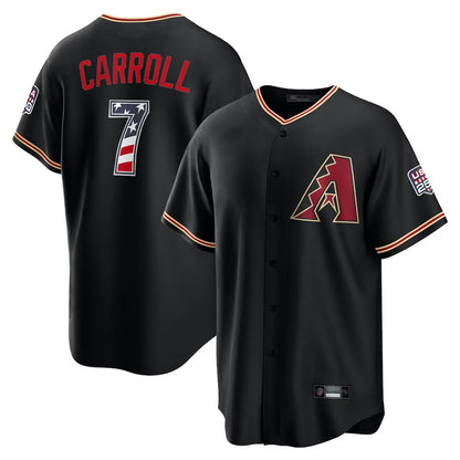 Arizona Diamondbacks #7 Corbin Carroll Player Black MIKSHPS USA 250 Fourth of July Game Home Stitched Jerseys