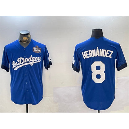 Los Angeles Dodgers #8 Enrique Hernandez Royal MIKSHPS 2024 World Series City Connect Cool Base Stitched Jersey