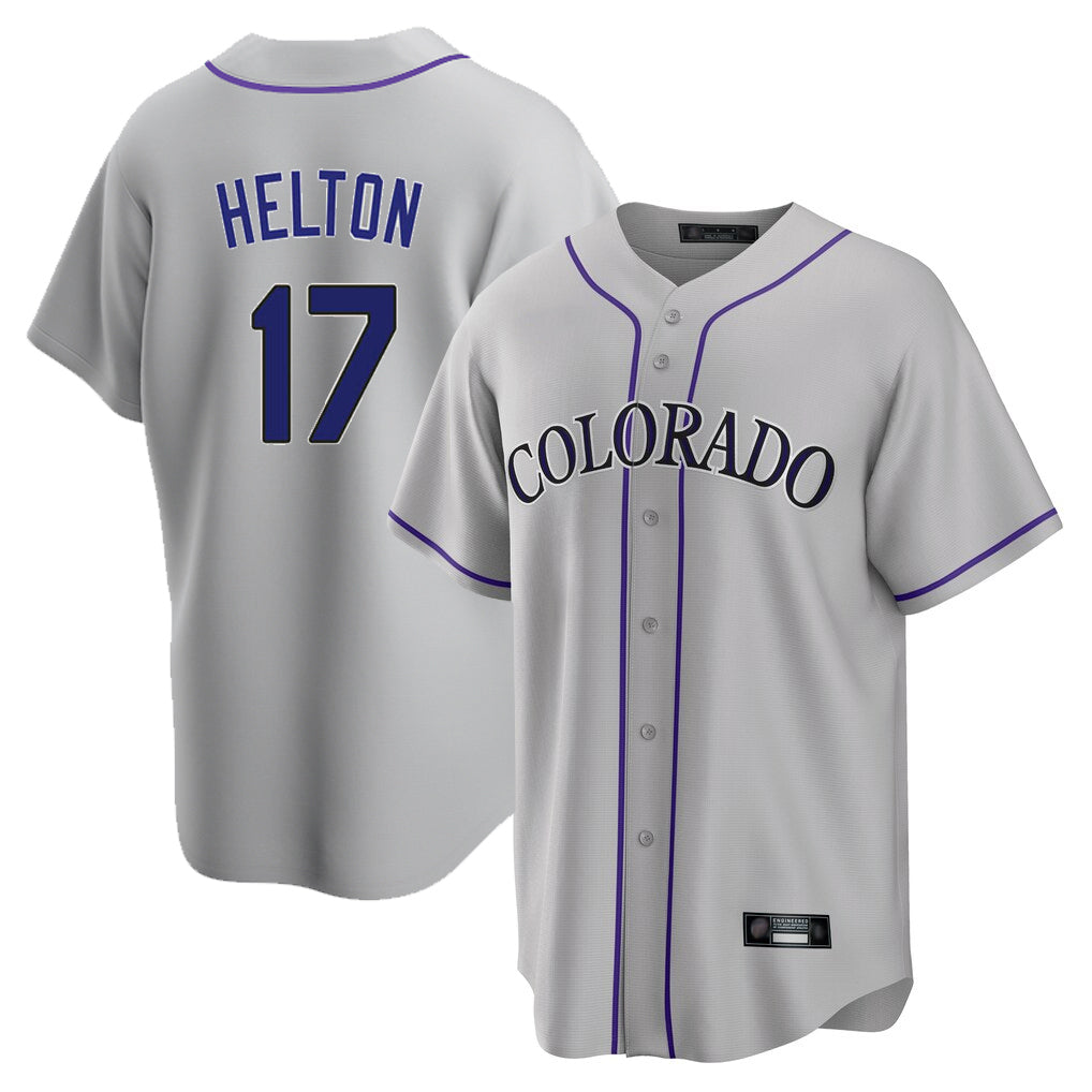 Colorado Rockies #17 Todd Helton Player Gray MIKSHPS Game Home Stitched Jerseys